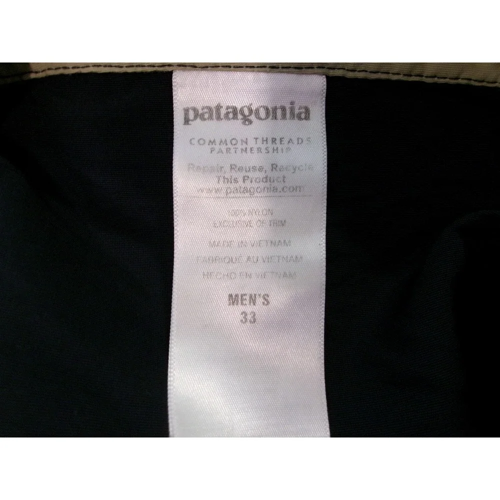 PATAGONIA‎ Men 33 Wavefarer Board Shorts Navy Blue Camo Trim Swim Trunks Nylon